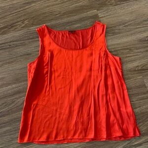 Talbots Sleeveless Top Tank Shirt 100% Silk Womens sz 14 Luxury cherry red